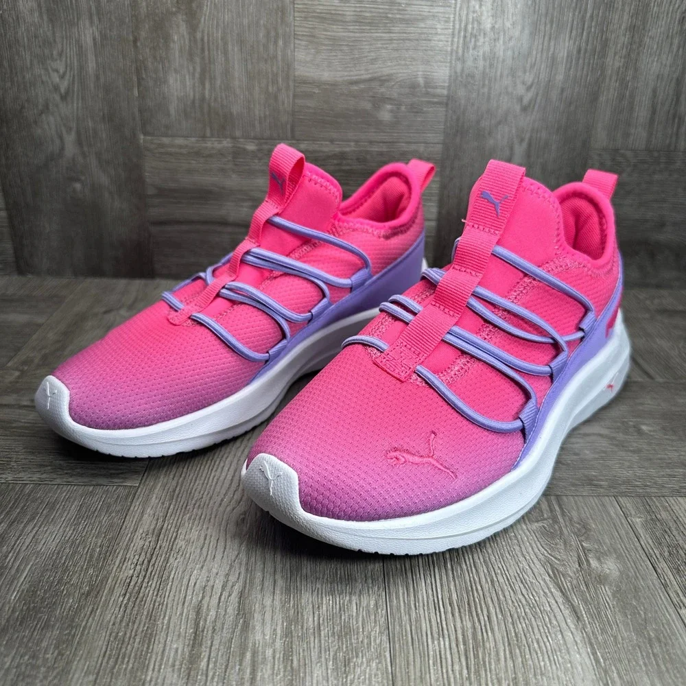 Puma Softride Sophia 2 Kids Size 3C Pink Purple Ombre Mesh Athletic NEW
